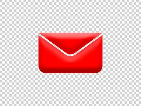 Red Email and Messaging Icon PNG Stock Illustration