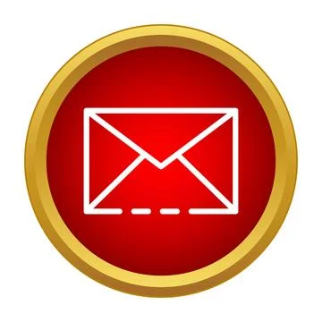 Red email icon button sending message communication Stock Illustration