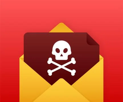 Red email virus. Computer screen. virus, piracy, hacking and security Stock-Illustration