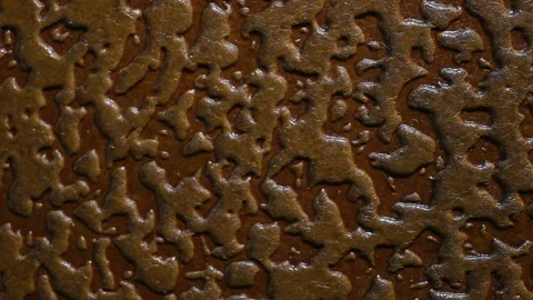 Red embossed leather extremely close-up. Real-time, three-dimensional texture ha Stock Footage 149220376