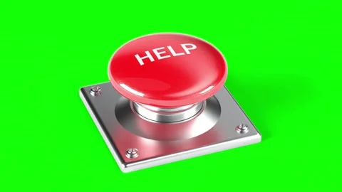 Red emergency button 3d green screen Видео 316832091
