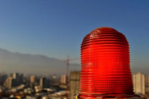 Red emergency lantern. Stock Photos