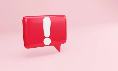 Red emergency notifications alert, 3D rendering. Stock Illustration