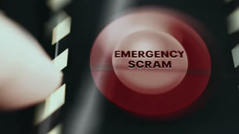 Red Emergency SCRAM Button Detail Stock Footage 338333269