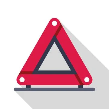 Red emergency stop sign warning triangle for cars Stock Illustration