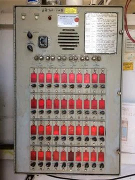 Red emergency switch and button urgent concept Stock Photos