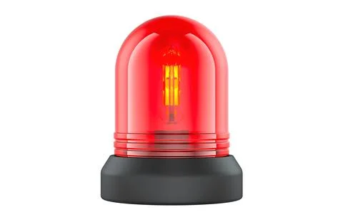 Red Emergency Warning Light, beacon. 3D rendering Stock Illustration