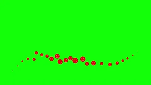 Red emoticons wave green Stock Footage 237077522