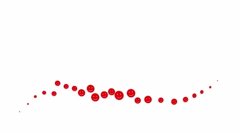 Red emoticons wave white Video stock 237077471