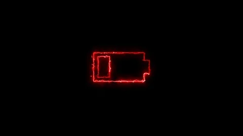 Red Empty Battery Video stock 124486367