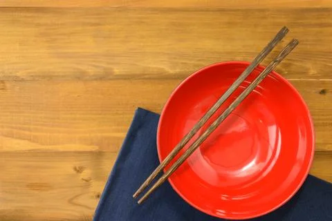 Red empty bowl Foto stock
