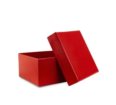 A red empty box on a white background. Stock Photos