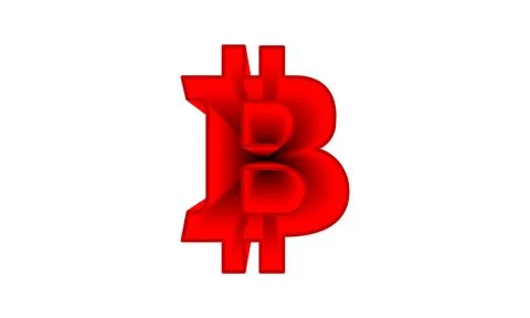 The red empty inside is a re-empty symbol of the digital cryptocurrency bitcoin Stock Illustration