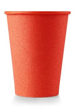 Red empty paper coffee cup on white background Stock Photos