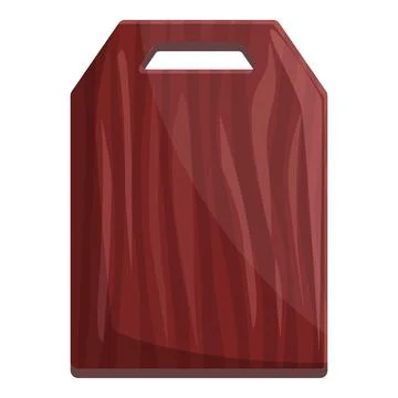 Red empty rectangular wooden cutting board with handle for cooking Illustration