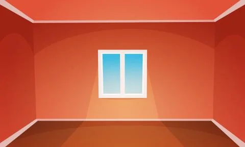 Red Empty Room Stock Illustration