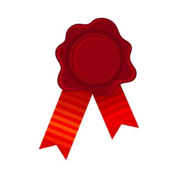 Red Empty Rosette Set On Silk Ribbons Vector Illustration Stock Illustration