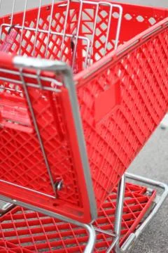 A Red Empty Shopping Cart  Stock Photos
