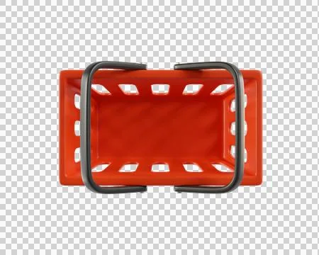 Red empty Shopping Cart, Top view Stock Illustration