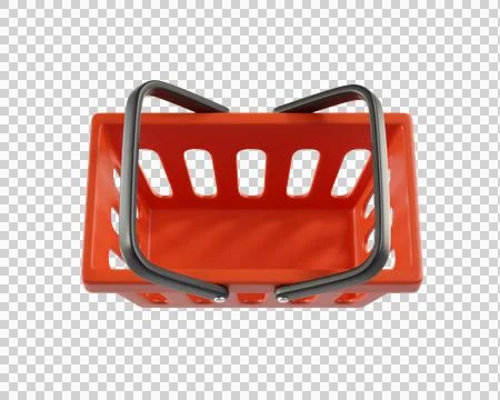 Red empty Shopping Cart, Top view Stock Illustration