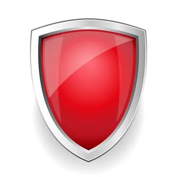 Red empty vector shield Stock Illustration