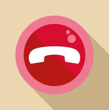 Red end call button with phone receiver icon Illustrazione stock