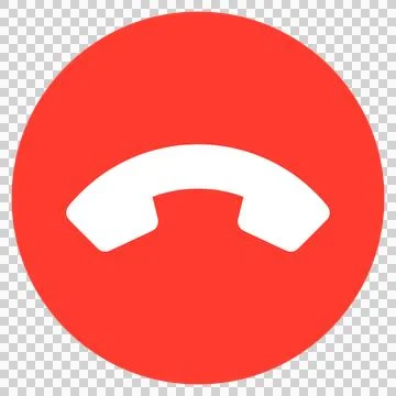 Red End Call Phone Icon, Transparent PNG Stock Illustration