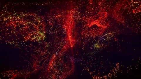 Red energy. Abstract liquid made of particles. The background. Lava. Video stock 257319640
