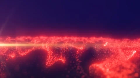 Red energy glowing magic waves high tech digital iridescent with light rays.. Stock Footage 274147589
