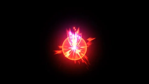 Red energy hit effect on black background Stock Footage 318408583