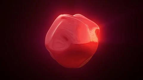 Red energy magic sphere round high-tech digital iridescent morphing ball of.. Stock Footage 271520920