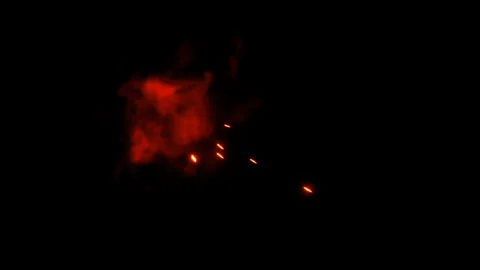 Red energy spark hit effect on black background Stock Footage 318428233
