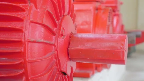 A red engine machine on the side of the building in Leevaku Estonia Stock Footage 98070974