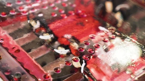 Red engine oil inside machine 스톡 동영상 111719201