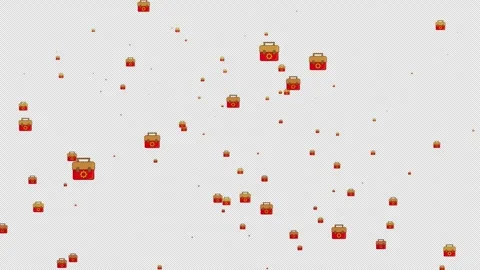 Red Engineering Toolbox Falling from Above on Transparent Background 4K Vídeo Stock 338237090