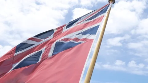 Red Ensign in slow motion Stock Footage 100443612