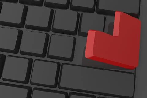 Red enter button on keyboard Stock Illustration