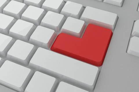 Red enter button on keyboard Stock Illustration