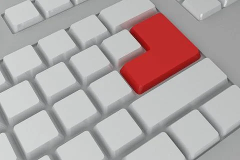 Red enter button on keyboard Stock Illustration