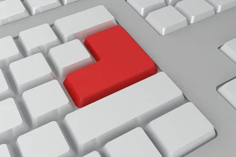Red enter button on keyboard Stock-Illustration