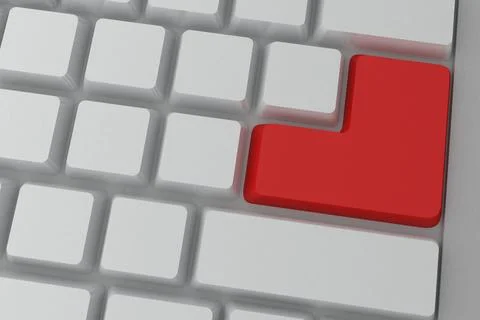 Red enter button on keyboard Stock Illustration