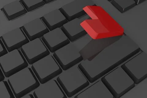 Red enter button on keyboard 写真素材