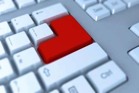 Red enter key on keyboard Stock Photos