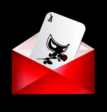 Red envelope and abstract card with mask Stock Illustration