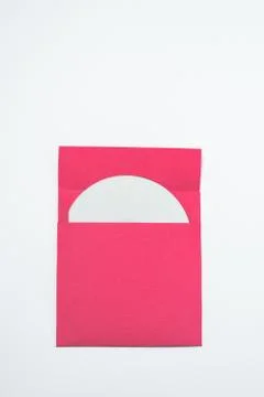 Red envelope for CD, vertical position . square envelope Stock Photos