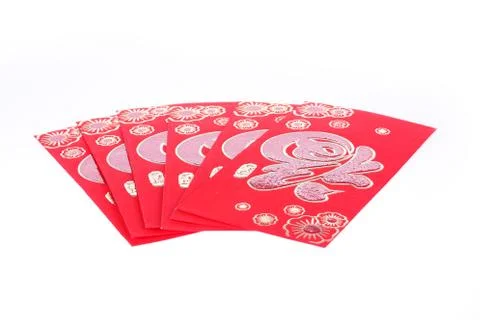 Red envelope isolated on white background for gift chinese new year Foto stock