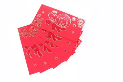 Red envelope isolated on white background for gift chinese new year Stock Photos
