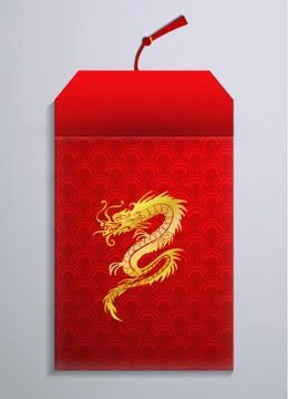 Red envelope packet open for New Year Stock Illustration