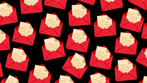 Red Envelope Seamless Pattern Animation Email, Letter and Postal Communicati Vidéo 347416779