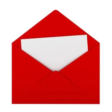 Red envelope with sheet of paper Illustrazione stock